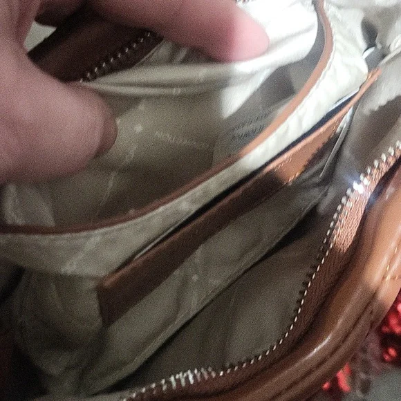 French Connection Quilted Brown Shoulder Bag with Silver Chain - Picture 5 of 7